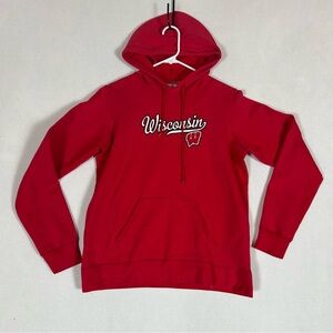 American Sportswear Wisconsin Badgers Hoodie Youth L Large Red Vintage Pullover